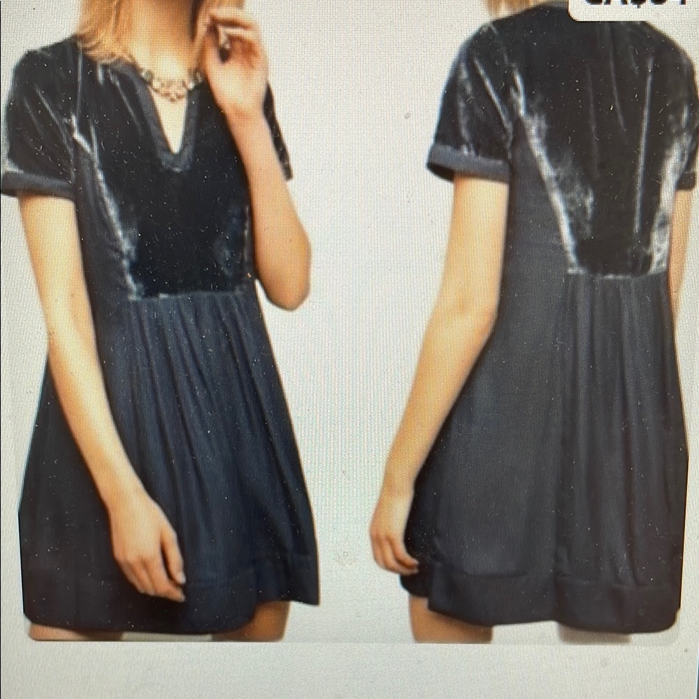Maeve blue Velvet /silk Dress